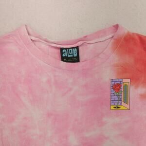 Alab Casual Long Sleeve Crew Neck Graphic T Shirt Womens Size M Red Pink